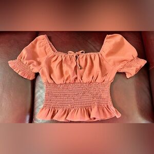 Women's Solid Color Off-Shoulder Blouse With Ruffle Hem